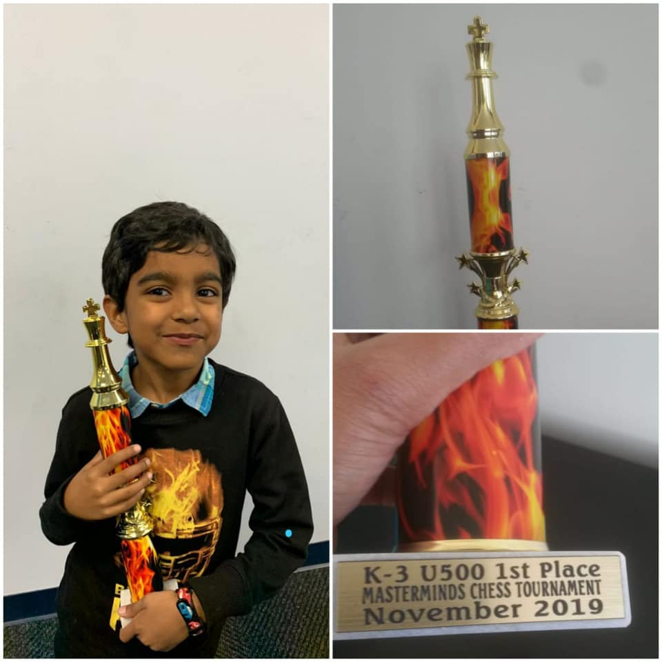 You are currently viewing Azim wins K-3 Masterminds chess tournament – Massachusetts, USA.
